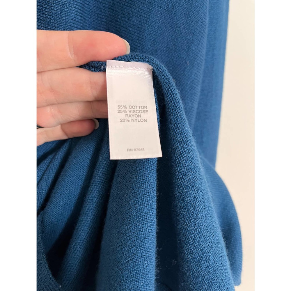 J. Jill Basic Blue Long Sleeve Lightweight Sweate… - image 6